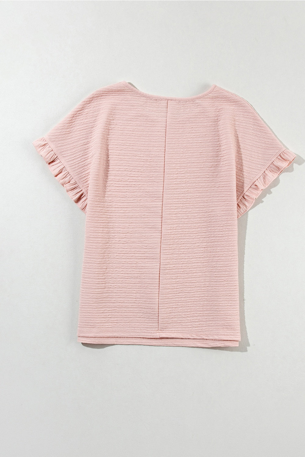 Round Neck Frill Short Sleeve T-Shirt