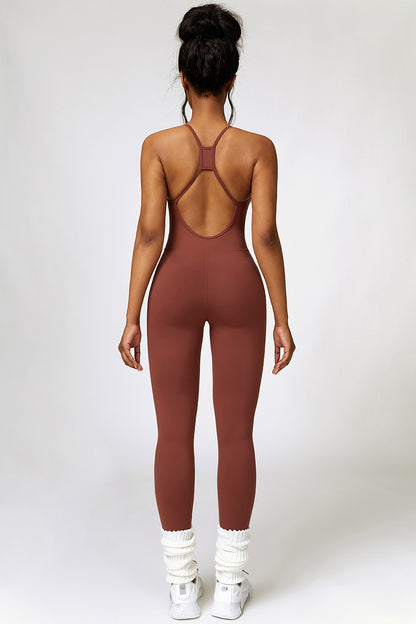 Basic Bae Open Back Spaghetti Strap Active Jumpsuit