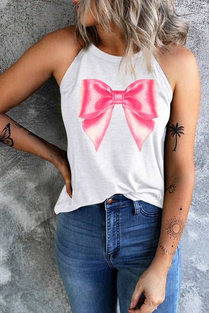 Bow Graphic Grecian Neck Tank