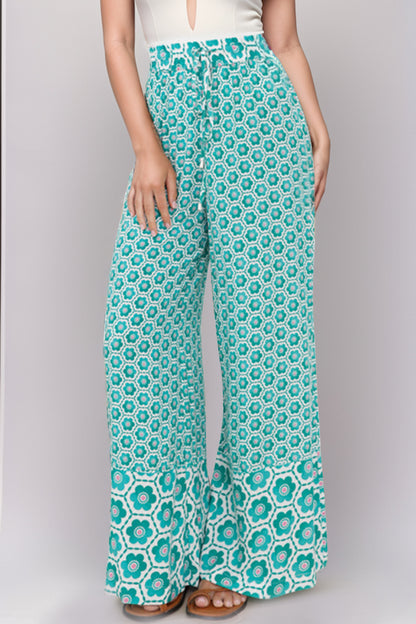 Printed High Waist Wide Leg Pants