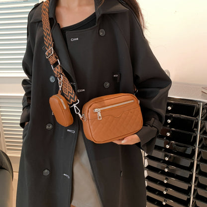 Stitching PU Leather Shoulder Bag