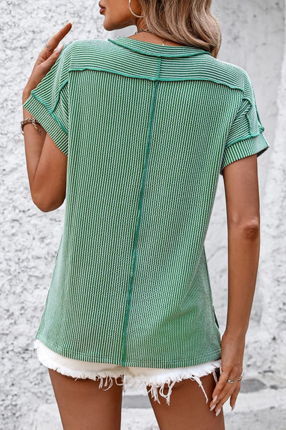 Striped Round Neck Short Sleeve T-Shirt