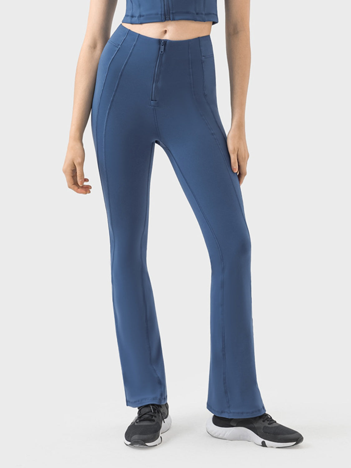 Zipper Detail High Waist Active Pants