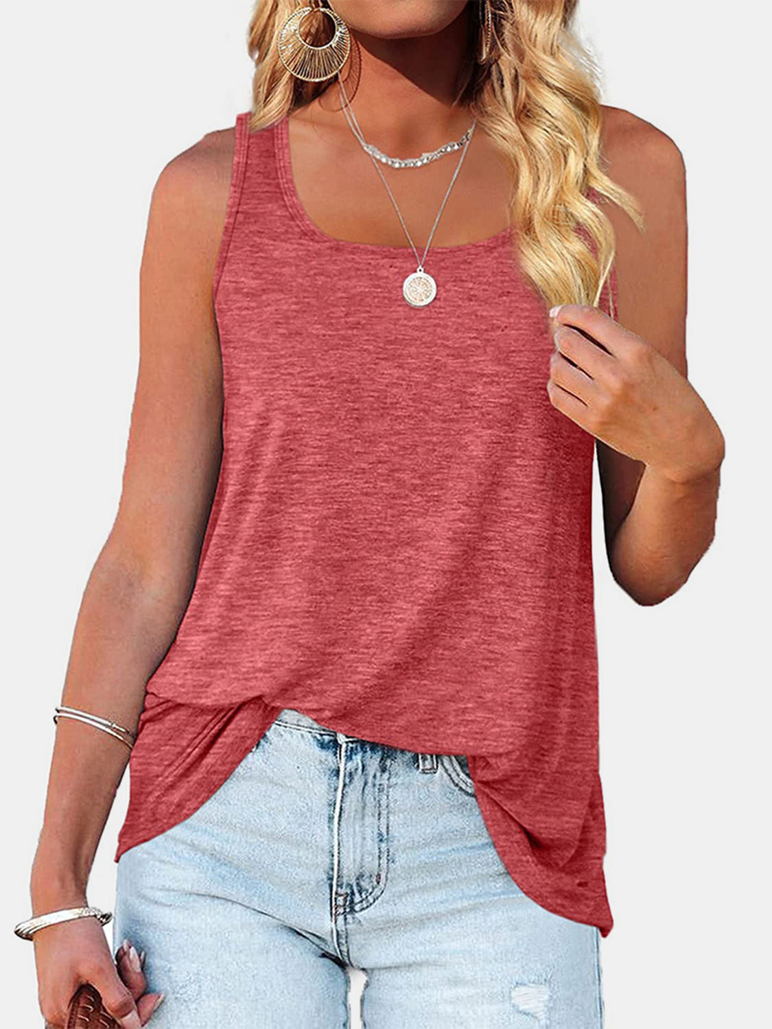 Heathered Square Neck Tank