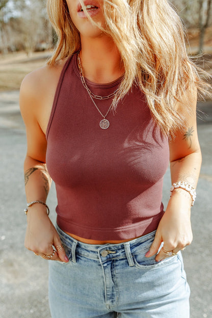 Round Neck Wide Strap Tank