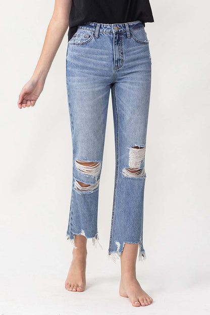 Lovervet High Rise Distressed Straight Jeans