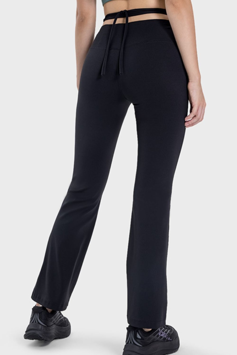 Tied Mid-Rise Waist Active Pants