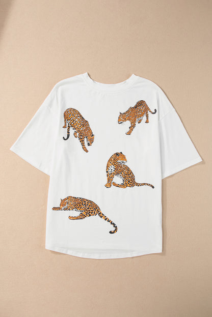 Animal Round Neck Dropped Shoulder T-Shirt