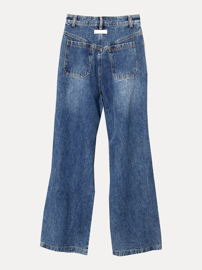 Lace Up Bootcut Jeans with Pockets